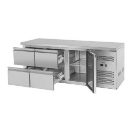 Stół chłodniczy ze stalowym blatem roboczym 4 szuflady od -2 do 10C 179cm Royal Catering