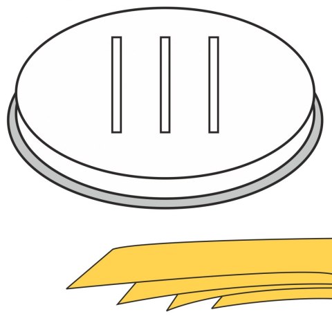 Końcówka do wyrobu makaronu PAPPARDELLE szerokie wstążki 5 otworów 16x1 mm MPF2.5/4 - Hendi 229385 Hendi