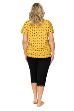 Piżama Queen 3/4 Plus Size Musztardowy 48