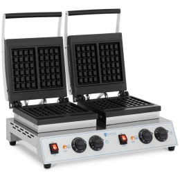 Gofrownica prostokątna podwójna na 4 gofry belgijskie 2 x 1500 W Royal Catering