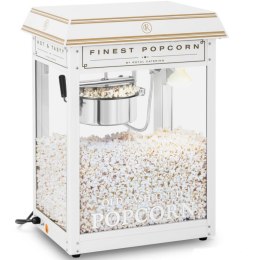 Maszyna automat urządzenie do prażenia popcornu retro TEFLON 1600 W 5-6 kg/h - biało-złota Royal Catering