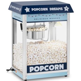 Maszyna automat urządzenie do prażenia popcornu retro TEFLON 1600 W 5-6 kg/h - niebieska Royal Catering