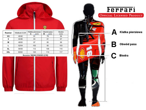 Wiatrówka męska z kapturem kurtka kolekcja Ferrari Wiatrówka męska z kapturem kurtka kolekcja Ferrari