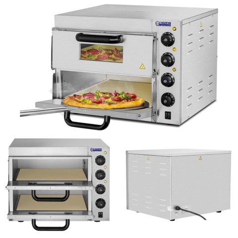 Profesjonalny piec do pizzy podwójny 2 x 40cm 3000W 230V Royal Catering Royal Catering