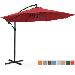 Parasol ogrodowy na wysięgniku okrągły uchylny śr. 300 cm bordowy UNIPRODO