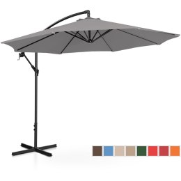 Parasol ogrodowy na wysięgniku okrągły uchylny śr. 300 cm ciemnoszary UNIPRODO