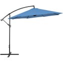 Parasol ogrodowy na wysięgniku okrągły uchylny śr. 300 cm niebieski UNIPRODO