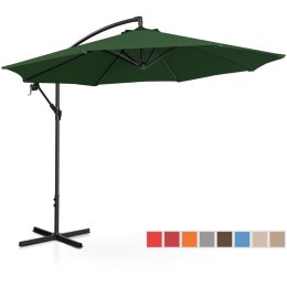 Parasol ogrodowy na wysięgniku okrągły uchylny śr. 300 cm zielony UNIPRODO