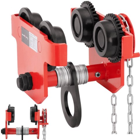 Wózek suwnicowy belkowy ręczny podwieszany z łańcuchem 90-150 mm 3000 kg Steinberg Systems