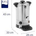 Warnik podgrzewacz do wody z podwójnymi ściankami i ociekaczem 6.1 L 1500 W srebrny Royal Catering