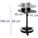 Wózek pomocnik fryzjerski regulowany 400 x 400 mm + 2 miski Physa