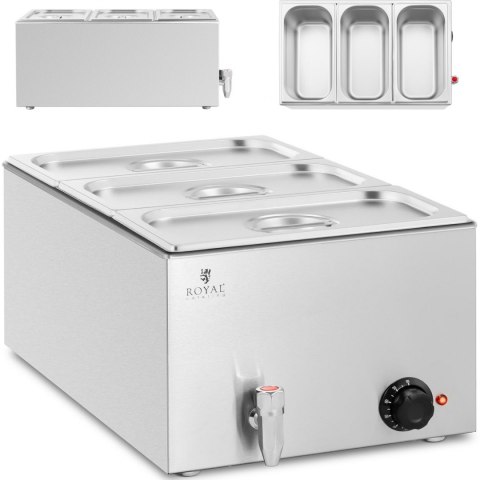 Bemar podgrzewacz elektryczny z kranem 3 x GN 1/3 600 W Royal Catering