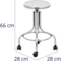 Taboret stołek laboratoryjny warsztatowy ze stali nierdzewnej 45-60 cm do 100 kg Steinberg Systems