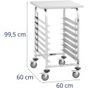 Wózek kelnerski cateringowy z półką do transportu 7 tac 60 x 60 cm z półką Royal Catering