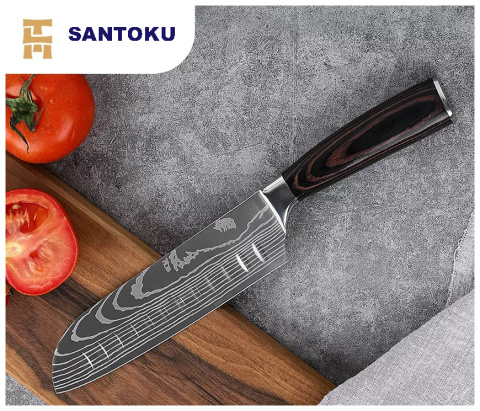Uniwersalny nóż Santoku do mięsa, ryb i warzyw Uniwersalny nóż Santoku do mięsa, ryb i warzyw