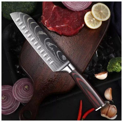 Uniwersalny nóż Santoku do mięsa, ryb i warzyw Uniwersalny nóż Santoku do mięsa, ryb i warzyw