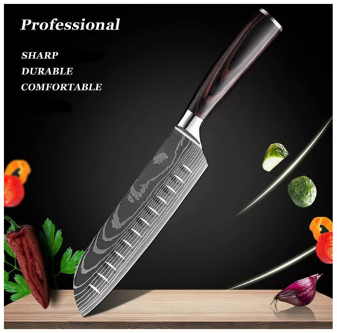 Uniwersalny nóż Santoku do mięsa, ryb i warzyw Uniwersalny nóż Santoku do mięsa, ryb i warzyw