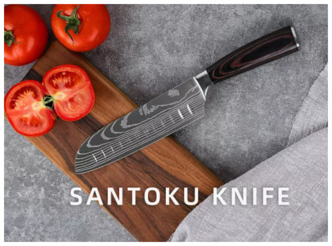 Uniwersalny nóż Santoku do mięsa, ryb i warzyw Uniwersalny nóż Santoku do mięsa, ryb i warzyw