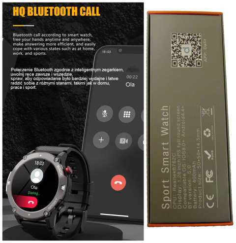 Smartwatch inteligentny zegarek sport i zdrowie BL Smartwatch inteligentny zegarek sport i zdrowie BL