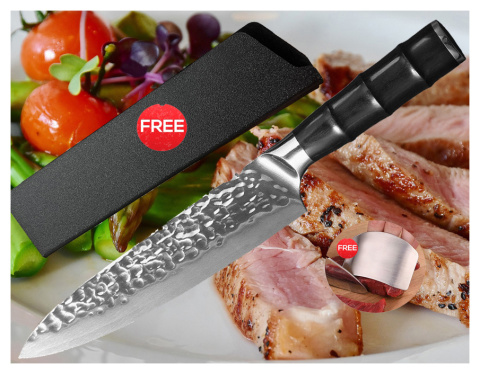 Nóż Santoku szefa kuchni kuta stal uniwersalny 8-calowy Nóż Santoku szefa kuchni kuta stal uniwersalny 8-calowy