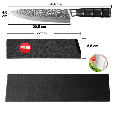 Nóż Santoku szefa kuchni kuta stal uniwersalny 8-calowy Nóż Santoku szefa kuchni kuta stal uniwersalny 8-calowy