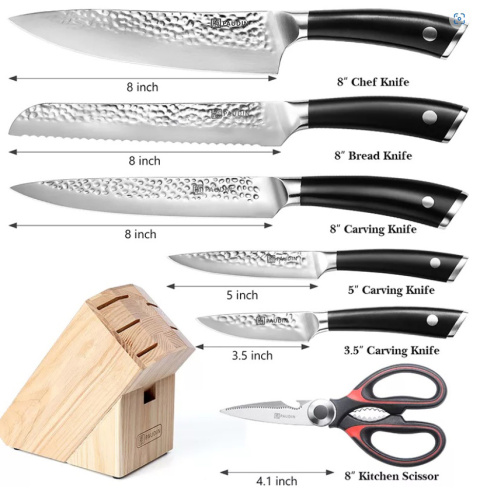 Komplet noży kuchennych Santoku w bloku 6 sztuk Komplet noży kuchennych Santoku w bloku 6 sztuk