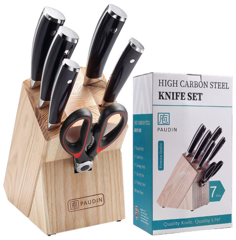 Komplet noży kuchennych Santoku w bloku 6 sztuk Komplet noży kuchennych Santoku w bloku 6 sztuk