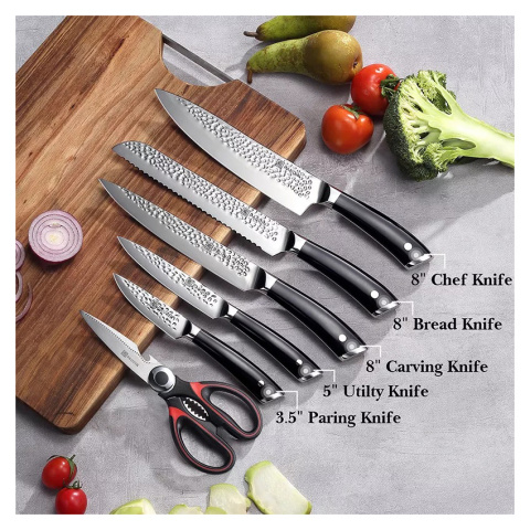 Komplet noży kuchennych Santoku w bloku 6 sztuk Komplet noży kuchennych Santoku w bloku 6 sztuk