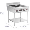 Kuchnia indukcyjna 4 palnikowa z otwartą podstawą 400 V 4 x 3500 W Royal Catering