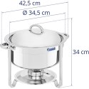 Podgrzewacz do potraw stołowy okrągły na pastę z pokrywą 7.6 l Royal Catering