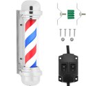 Słupek szyld fryzjerski barberski barber pole obrotowy podświetlany 38 cm - srebrny Physa