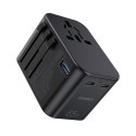 Szybka ładowarka podróżna wtyczka UE UK USA AUS 3xUSB 30-65W czarny CHOETECH