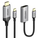 Przejściówka HUB USB Typ C - HDMI 2.0 + kabel HDMI 2m szary CHOETECH