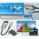 Przejściówka HUB USB Typ C - HDMI 2.0 + kabel HDMI 2m szary CHOETECH