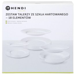 Zestaw talerzy ze szkła hartowanego 18 el. - Hendi 795224 Hendi