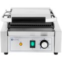 Grill kontaktowy elektryczny płyta gładka i ryflowana 23 x 22 cm 1800 W Royal Catering