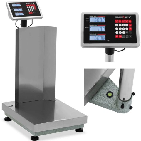 Waga platformowa magazynowa z oparciem 40 x 50 cm LCD 60 kg / 0.005 kg Steinberg Systems