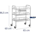 Wózek laboratoryjny zabiegowy kosmetyczny ze stali 3 półki 1 szuflada 65 x 60 x 86.5 cm 15 kg Steinberg Systems