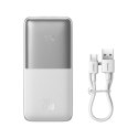 Bipow Pro powerbank 10000mAh 20W + kabel USB 3A 0.3m biały BASEUS