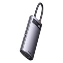 Metal Gleam Series stacja dokująca HUB 6w1 USB-C HDMI 3xUSB 3.2 Power Delivery VGA szary BASEUS