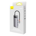 Metal Gleam Series stacja dokująca HUB 6w1 USB-C HDMI 3xUSB 3.2 Power Delivery VGA szary BASEUS