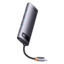 StarJoy HUB 6w1 USB-C 3xUSB HDMI RJ45 PD szary BASEUS