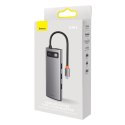 StarJoy HUB 8w1 USB-C 3xUSB HDMI RJ45 czytnik kart SD i TF PD szary BASEUS