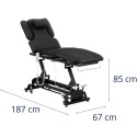Łóżko stół kosmetyczny do masażu elektryczny 3 silniki 250 kg NANTES - czarny Physa