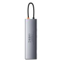 Wielofunkcyjny HUB replikator portów USB-C Metal Gleam 11w1 szary BASEUS