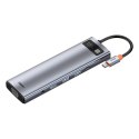 Wielofunkcyjny HUB replikator portów USB-C Metal Gleam 11w1 szary BASEUS