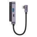 4w1 Rozdzielacz portów PadJoy HUB USB do tabletu smartfona USB-C HDMI mini jack ciemnoszary BASEUS