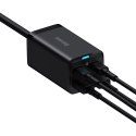 Szybka uniwersalna ładowarka sieciowa GaN 2x USB-C 2x USB 100W QC 4.0+ AFC czarny BASEUS