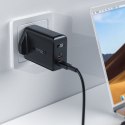 Ładowarka sieciowa angielska A32 GaN dwa porty USB-C PD 50W wtyczka UK czarny ACEFAST