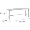 Stół do kuchni stalowy nierdzewny 200 x 60cm Royal Catering